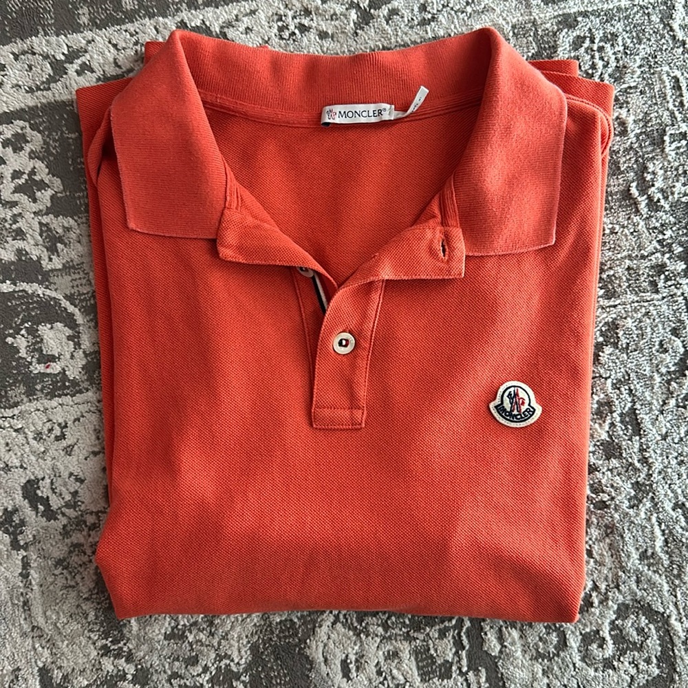 Orange Moncler Dress Shirt